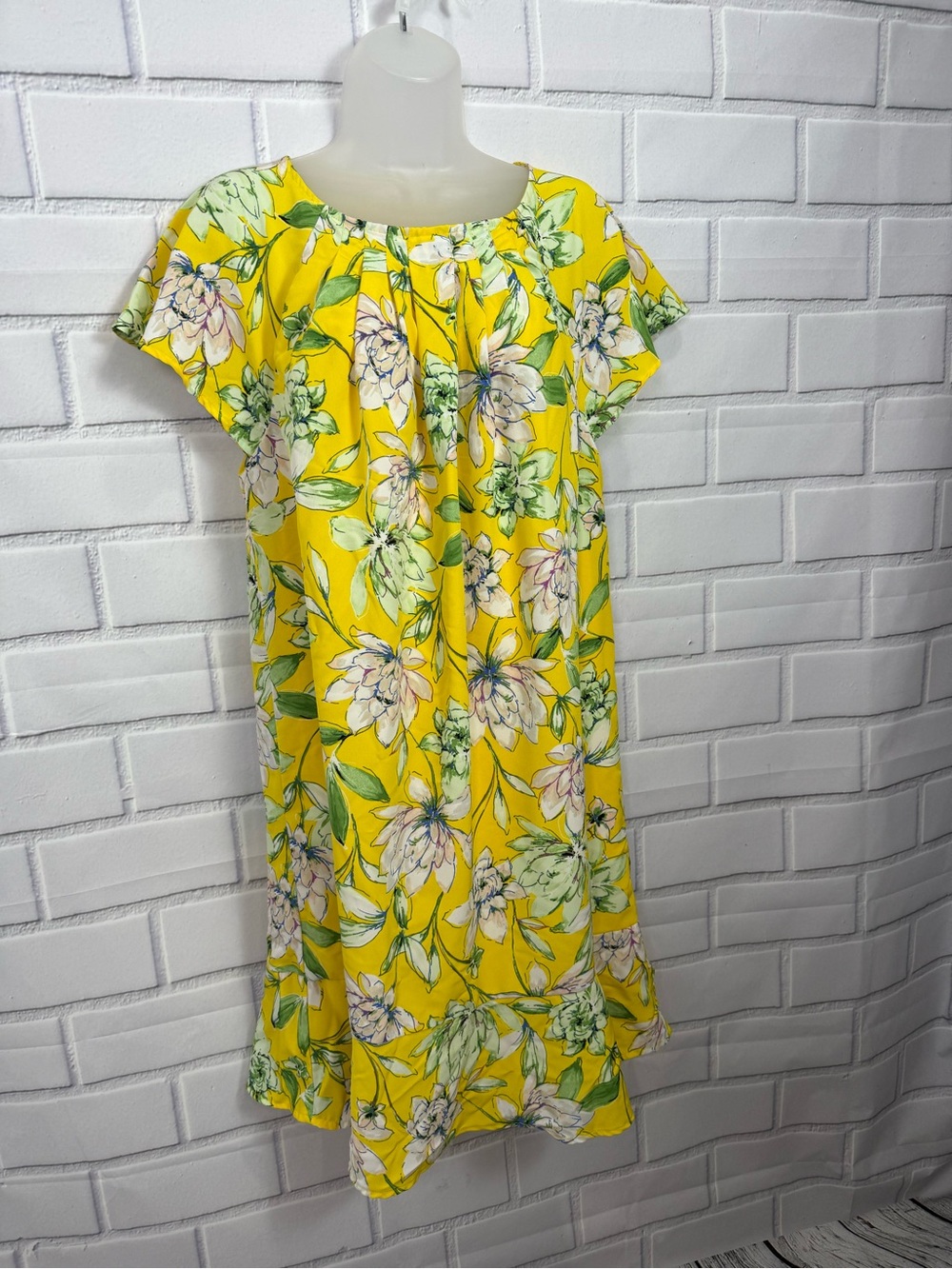 Signature Collection Yellow Floral Ruffle-Hem Mini Dress - Picture 9 of 11